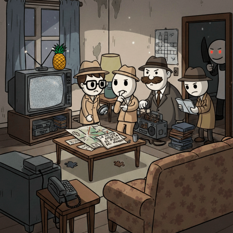 grupo de agentes resolviendo puzles